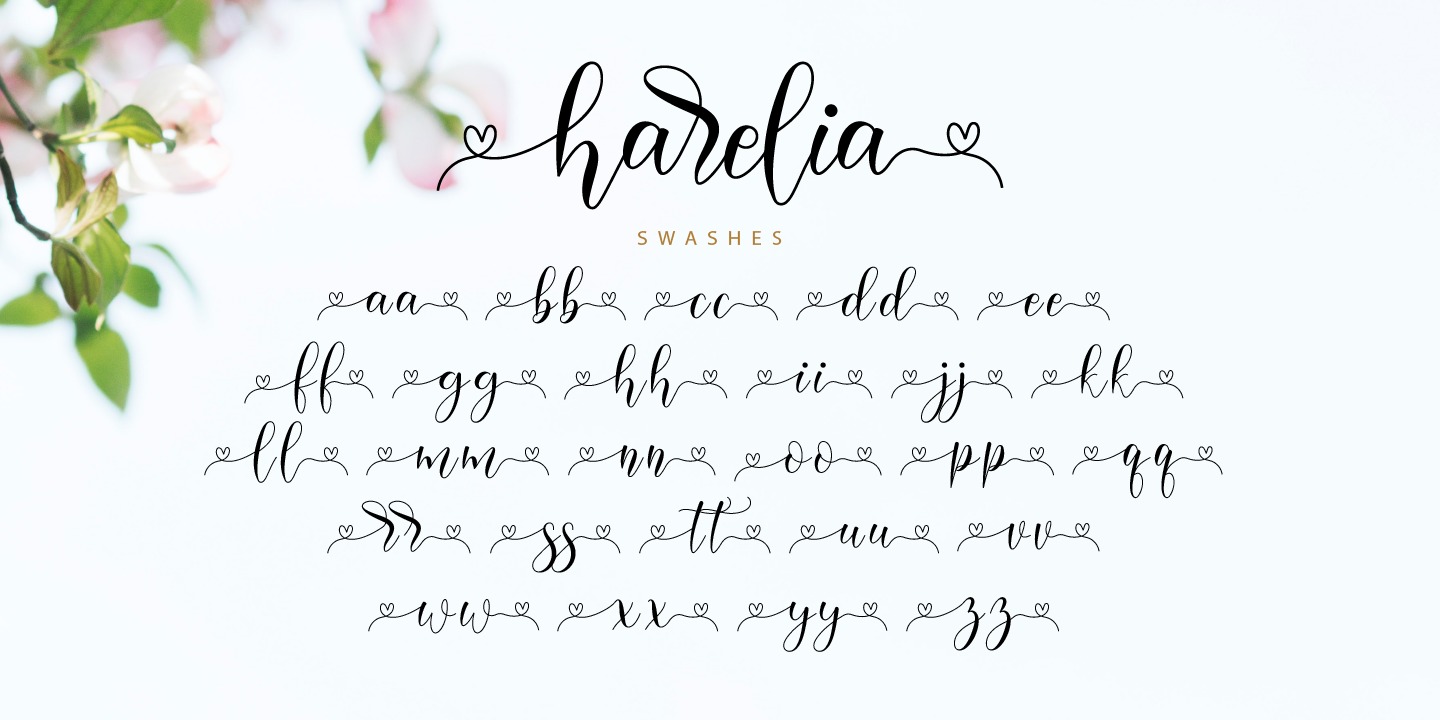 Пример шрифта Harelia Regular